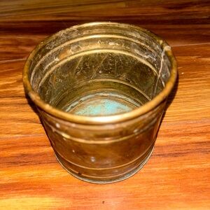 Antique Brass Planter Cup - Patina Finish